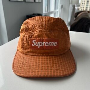 Supreme Metallic Check Camp Cap Orange SS17